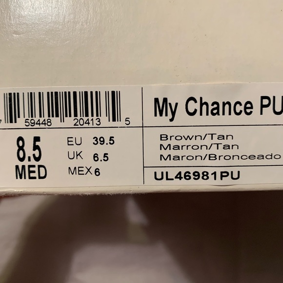 👠HOST PICK👠VEUC Unlisted Size 8.5 Brown and Tan patent patchwork pumps. - Picture 4 of 4